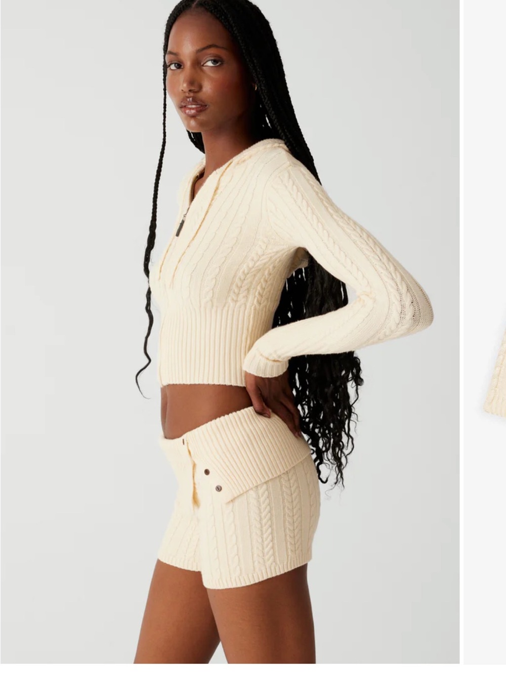 Frankie’s bikinis Nolan cable cloud knit shorts small